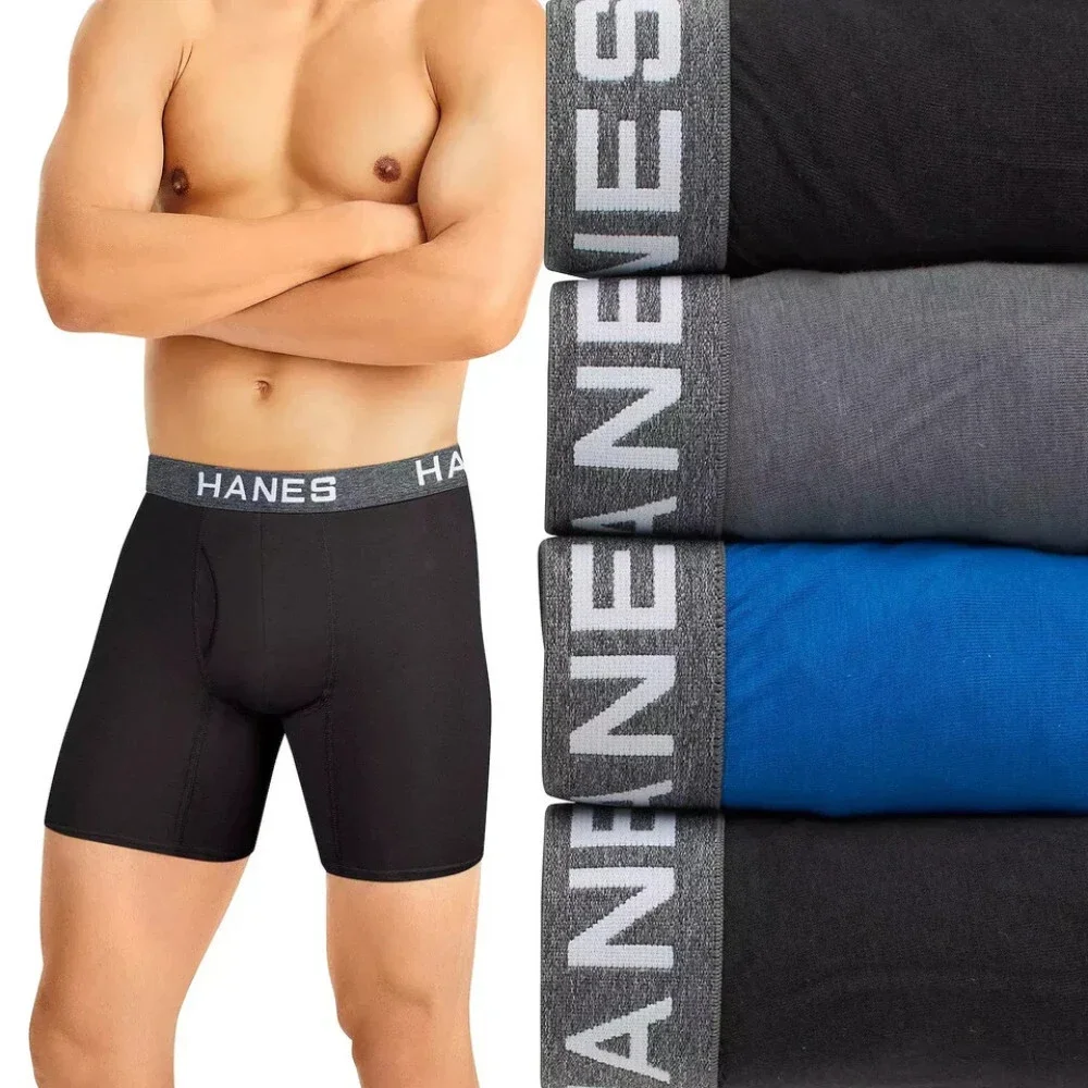 Hanes Ultimate Underwear Mens M Multi Comfort Flex Fit Boxer Brief 4-Pack GBO737